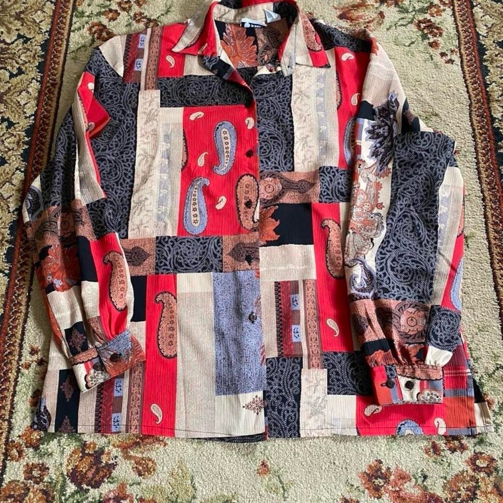 EHL western style pattern blocked blouse